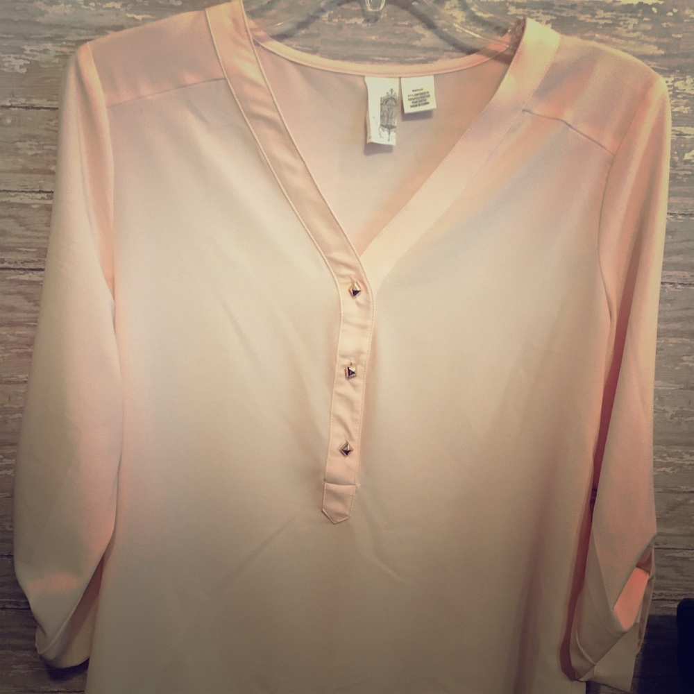 Peach chiffon blouse